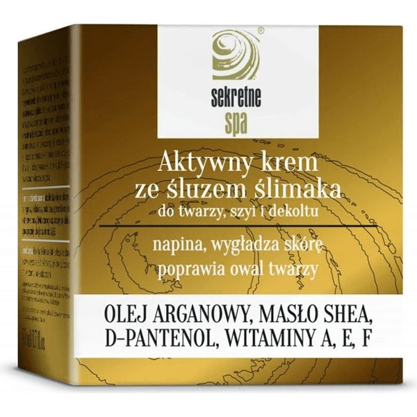 Aktywny krem do twarzy szyi i dekoltu ze śluzem ślimaka
