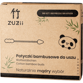 Zuzii Patyczki bambusowe do uszu w kształcie bałwanka/stożka, 100 szt.