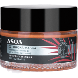 Asoa Maseczka do cery wrażliwej i naczyniowej - Czerwona glinka i olej marula, 50 ml