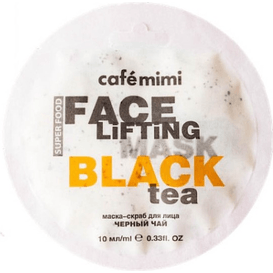 Cafe Mimi Maseczka-scrub do twarzy - Czarna herbata & trawa cytrynowa, 10 ml