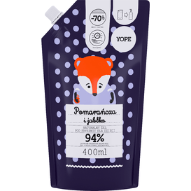 Yope Żel pod prysznic dla dzieci - Pomarańcza i jabłko - refill, 400 ml