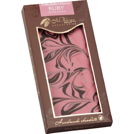 M.Pelczar Chocolatier Czekolada różowa - Ruby z gorzką czekoladą, 85g