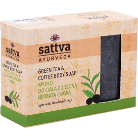 Sattva Ayurveda Mydło glicerynowe - Kawa i zielona herbata, 125 g