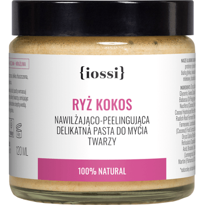Ryż Kokos - Peelingująca pasta do mycia twarzy IOSSI