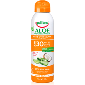 Equilibra Aloesowe mleczko do opalania w sprayu SPF 30+ (data ważności: 31.01.2023), 150 ml