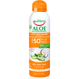 Equilibra Aloesowe mleczko do opalania w sprayu SPF 50+, 150 ml