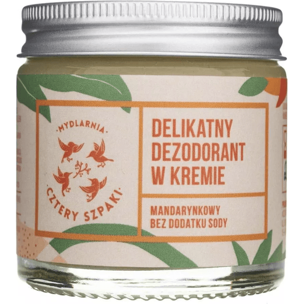 Delikatny dezodorant  w kremie – Mandarynkowy, bez dodatku sody