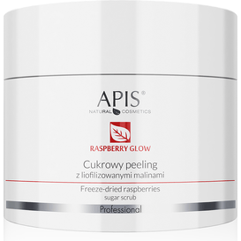 APIS Cukrowy peeling z liofilizowanymi malinami - Raspberry Glow, 220 g