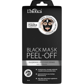 Lbiotica Czarna maska węglowa peel off - Głębokie oczyszczenie (data ważności: 2022-10-31), 8 ml
