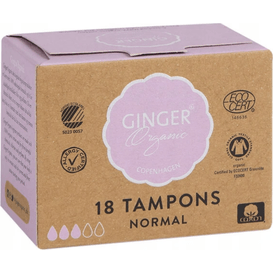 Ginger Organic Tampony bez aplikatora - Normal, 18 szt.