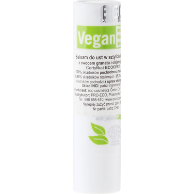 Wegańska pomadka do ust z owocem granatu i olejem jojoba Eco Cosmetics