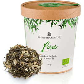 Brown House & Tea Luu - organiczna zielona herbata z trawą cytrynową i dodatkami, 40 g