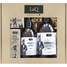 LAQ Zestaw Doberman: żel pod prysznic + szampon + olej do brody + mydło