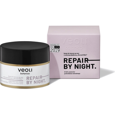 Krem do twarzy na noc z ochroną lipidową - Repair by night Veoli Botanica