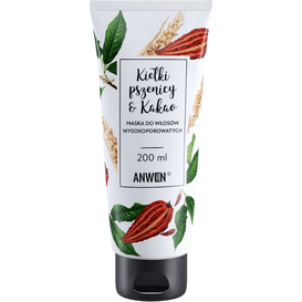 Anwen Maska do włosów wysokoporowatych - Kiełki pszenicy i kakao, 200 ml