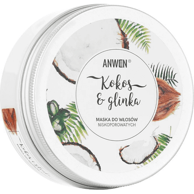 Maska do włosów niskoporowatych - Kokos i glinka Anwen