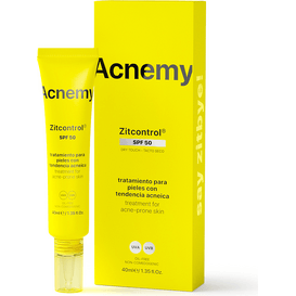 Acnemy Zitcontrol SPF 50 - Krem przeciwsłoneczny do skóry trądzikowej, 40 ml