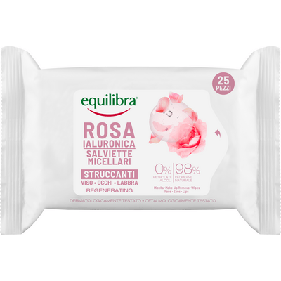 Rosa - Różane micelarne chusteczki do demakijażu do twarzy oczu i ust Equilibra