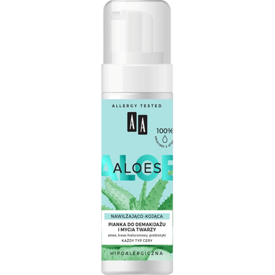 Aloes - Pianka do demakijażu i mycia twarzy nawilżająco - kojąca AA Cosmetics
