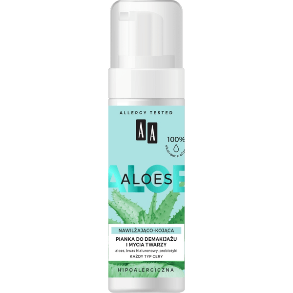 Aloes – Pianka do demakijażu i mycia twarzy nawilżająco – kojąca