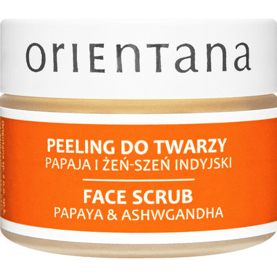 Kremowy peeling do twarzy - Papaja i żeńszeń indyjski Orientana