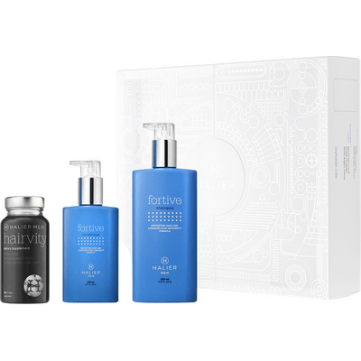 Zestaw prezentowy Fortive: szampon + odżywka + Hairvity dla mężczyzn Halier