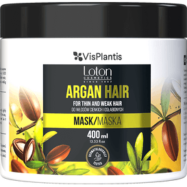 Vis Plantis Maska do włosów cienkich i osłabionych z olejem arganowym - Loton, 400 ml