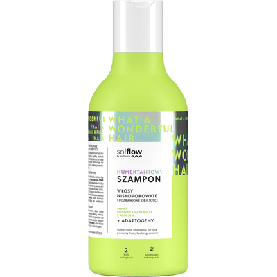 Humektantowy szampon do włosów niskoporowatych - So!Flow Vis Plantis