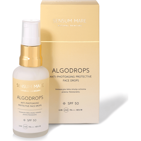 Algodrops – Innowacyjna lekka emulsja ochronna przeciw fotostarzeniu SPF 50 UVB UVA PA++++ HEV/IR