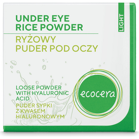 Ecocera Rozświetlający ryżowy puder pod oczy z kwasem hialuronowym - Light, 4 g
