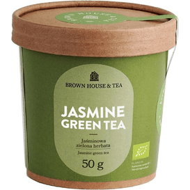 Brown House & Tea Jasmin Tea - zielona herbata aromatyzowana organicznymi kwiatami jaśminu, 50 g