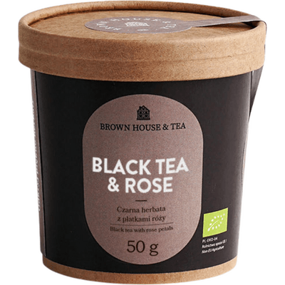 Black tea & rose - czarna herbata z płatkami róży Brown House & Tea