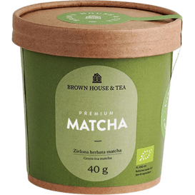Brown House & Tea Matcha - zielona organiczna sproszkowana herbata matcha premium, 40 g