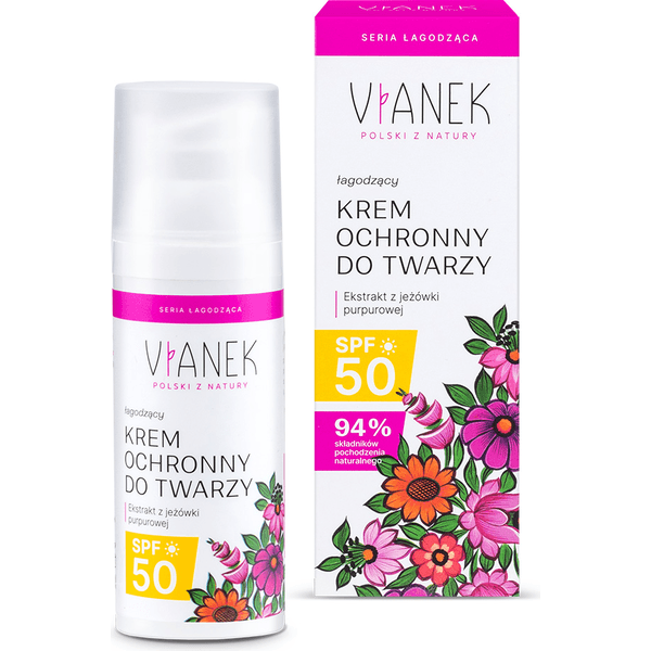 Łagodzący krem ochronny do twarzy SPF 50