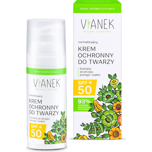 Normalizujący krem ochronny do twarzy SPF 50