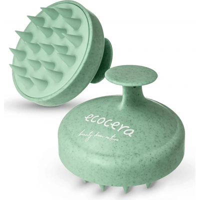 Szczotka masażer do skóry głowy - zielona Ecocera