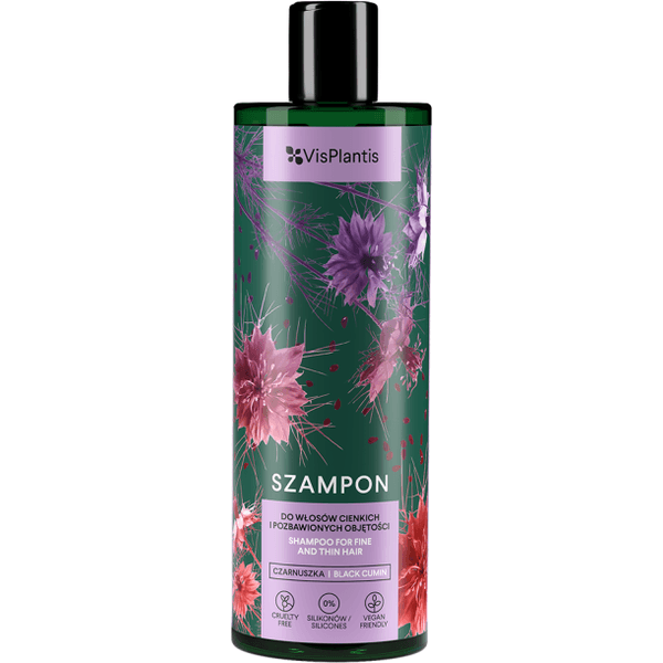 Szampon do włosów cienkich i pozbawionych objętości – czarnuszka, bawełna i len