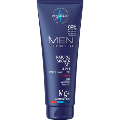 Naturalny żel pod prysznic MEN POWER 3w1 dla mężczyzn Sport  4organic