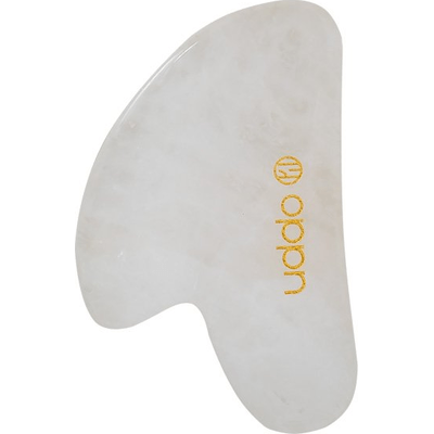 Kamień gua sha do masażu twarzy z białego jadeitu redukujący obrzęki i ujędrniający Uddo