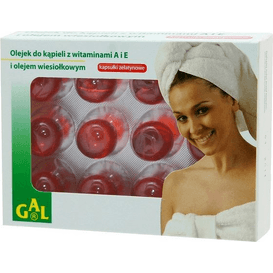 GAL Olejek do kąpieli z witaminami A i E oraz olejkiem wiesiołkowym, 12 szt.