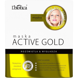 Lbiotica Maska hydrożelowa Active Gold - Rozświetla i wygładza, 25 g