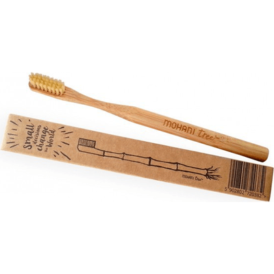 Bambusowa szczoteczka do zębów - naturalna, włosie średnie Mohani