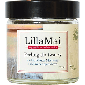 LillaMai Peeling do twarzy z solą z Morza Martwego i olejkiem arganowym, 70 ml