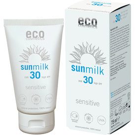 Eco Cosmetics Mleczko na słońce z granatem i maliną SPF 30 - Sensitive, 75 ml