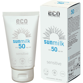 Eco Cosmetics Mleczko na słońce z granatem i maliną SPF 50 - Sensitive, 75 ml