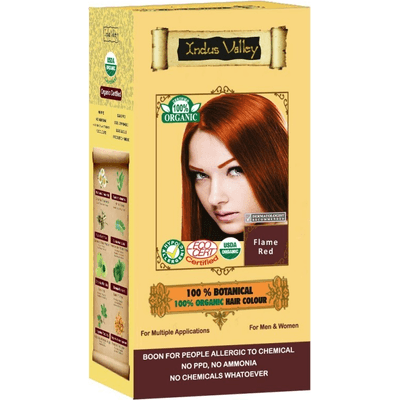 Ziołowa farba do włosów z henną - Płomienny rudy Indus Valley