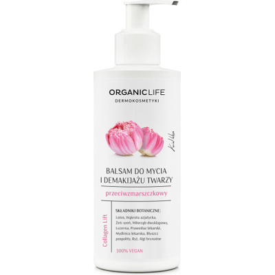 Przeciwzmarszczkowy balsam do mycia i demakijażu twarzy - Collagen Lift Organic Life