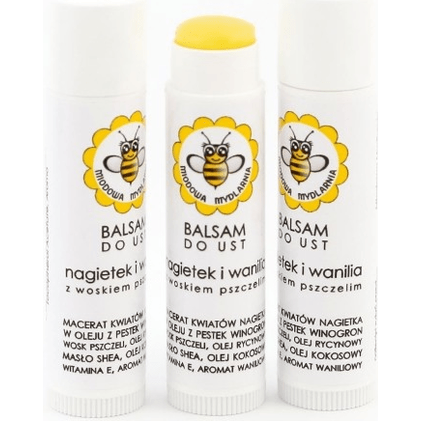 Balsam do ust z woskiem pszczelim – Nagietek i wanilia