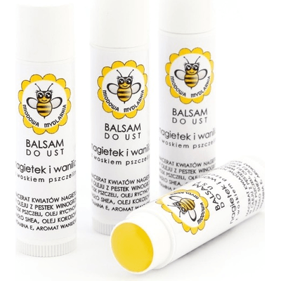 Balsam do ust z woskiem pszczelim - Nagietek i wanilia Miodowa Mydlarnia