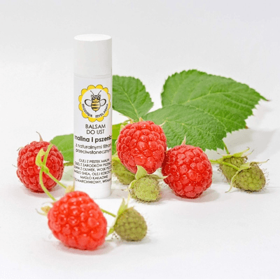 Balsam do ust z woskiem pszczelim - Malina i pszenica Miodowa Mydlarnia